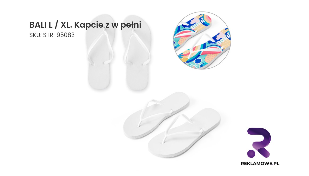 BALI L / XL. Kapcie z w pełni konfigurowalną podeszwą sublimacyjną BALI L / XL kapcie z w pełni zabudowanym przodem – wygodne kapcie domowe